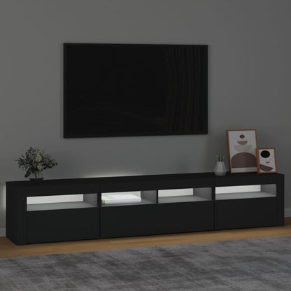 Tv-Meubel Met Led-Verlichting 210X35X40 Cm Zwart 210 x 35 x 40 cm
