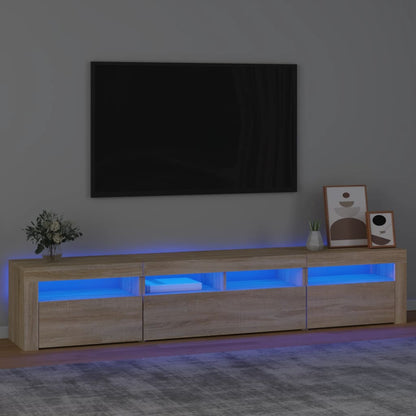 Tv-Meubel Met Led-Verlichting 210X35X40 Cm Sonoma Eikenkleurig 210 x 35 x 40 cm