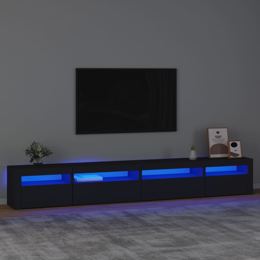 Tv-Meubel Met Led-Verlichting 270X35X40 Cm Zwart 1 270 x 35 x 40 cm