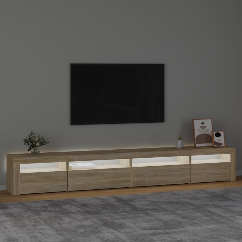 Tv-Meubel Met Led-Verlichting 270X35X40 Cm Sonoma Eikenkleurig 1 270 x 35 x 40 cm