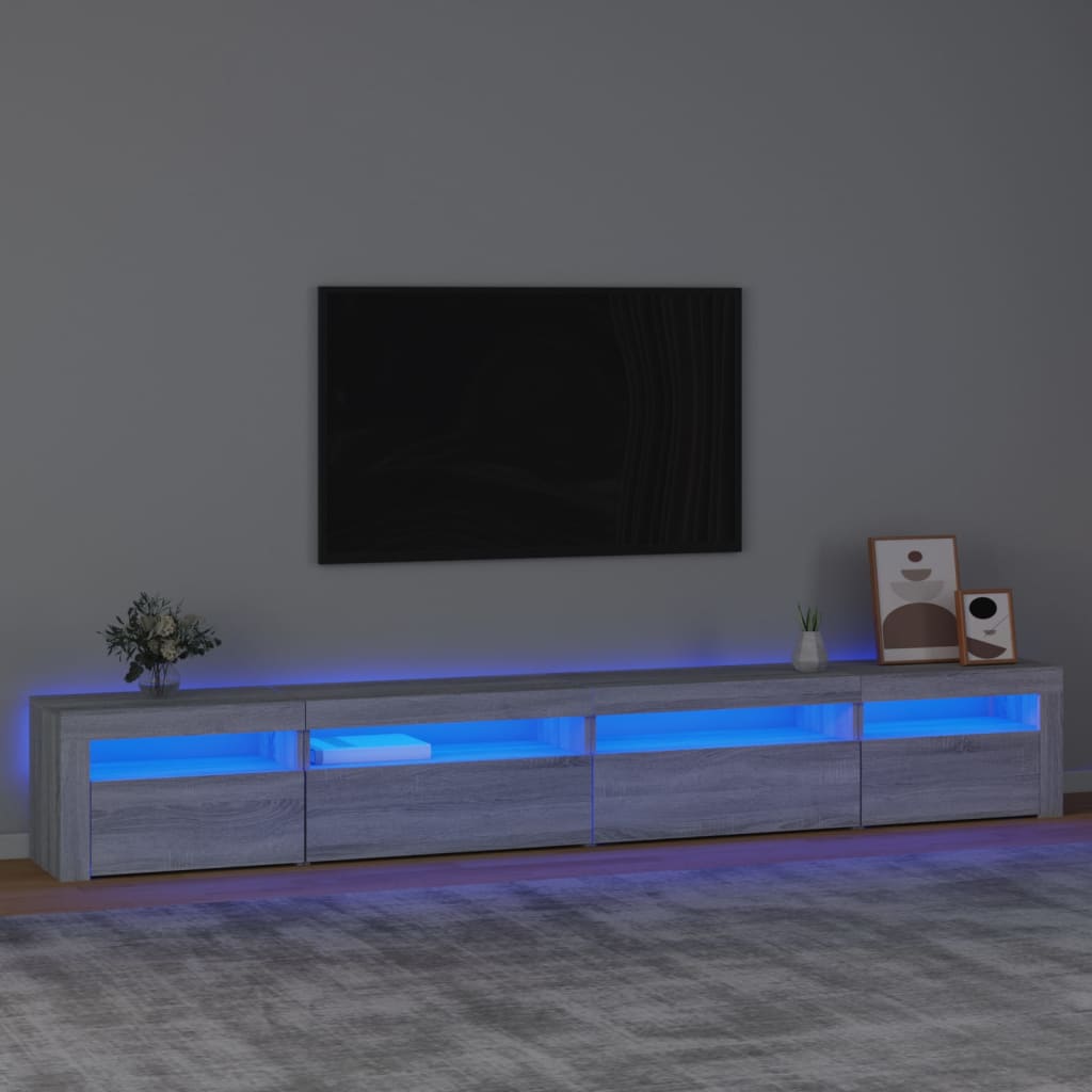 Tv-Meubel Met Led-Verlichting 270X35X40 Cm Grijs Sonoma Eiken 1 270 x 35 x 40 cm