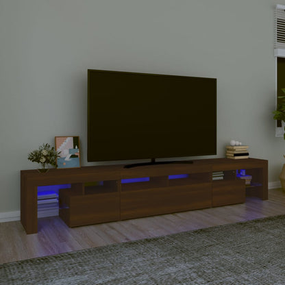 Tv-Meubel Met Led-Verlichting 230X36,5X40 Cm Bruineikenkleurig 1 230 x 36.5 x 40 cm bruin eikenkleur