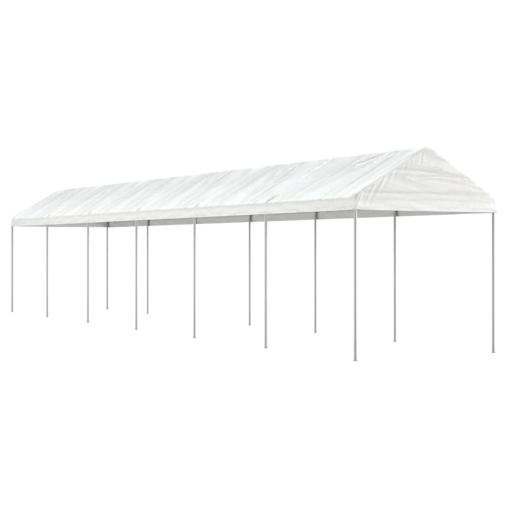 Prieel Met Dak 13,38X2,28X2,69 M Polyetheen Wit