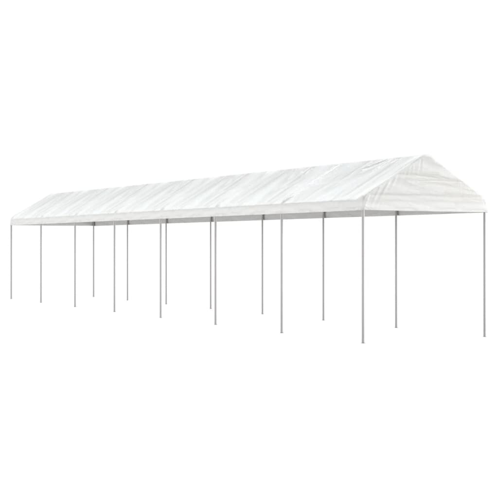 Prieel Met Dak 15,61X2,28X2,69 M Polyetheen Wit