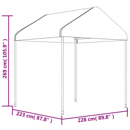 Prieel Met Dak 17,84X2,28X2,69 M Polyetheen Wit