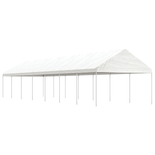 Prieel Met Dak 15,61X4,08X3,22 M Polyetheen Wit