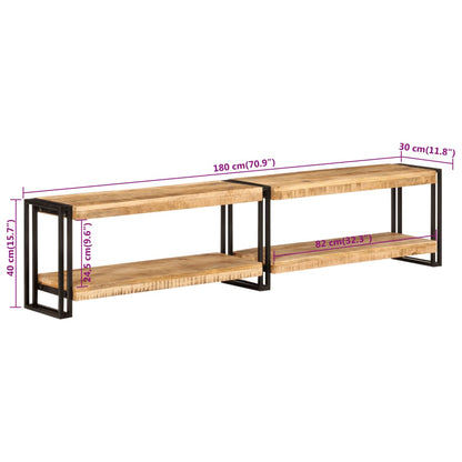 Tv-Meubel 180X30X40 Cm Massief Mangohout 180 x 30 x 40 cm Zwart