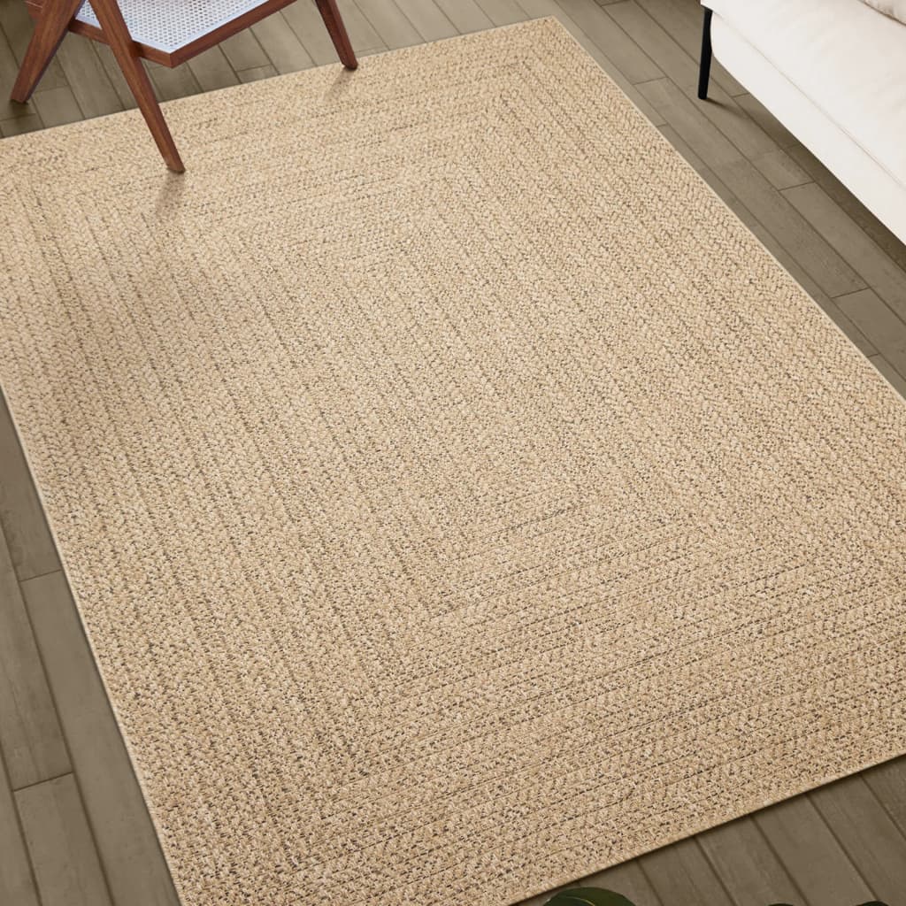 Vloerkleed Voor Binnen En Buiten Jute Look 120 x 170 cm Rechthoekig