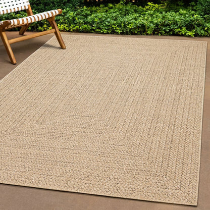 Vloerkleed Voor Binnen En Buiten Jute Look 120 x 170 cm Rechthoekig