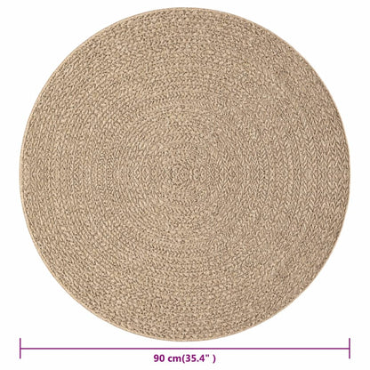 Vloerkleed 90 Cm Voor Binnen En Buiten Jute Look Ø 90 cm Rond