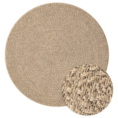 Vloerkleed 120 Cm Voor Binnen En Buiten Jute Look Ø 120 cm Rond