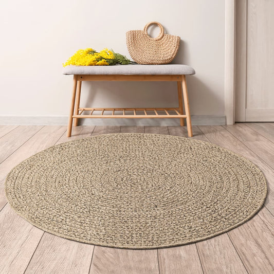 Vloerkleed 120 Cm Voor Binnen En Buiten Jute Look Ø 120 cm Rond