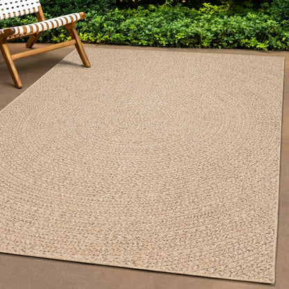 Vloerkleed Voor Binnen En Buiten Jute Look 120 x 170 cm Rond Rechthoekig