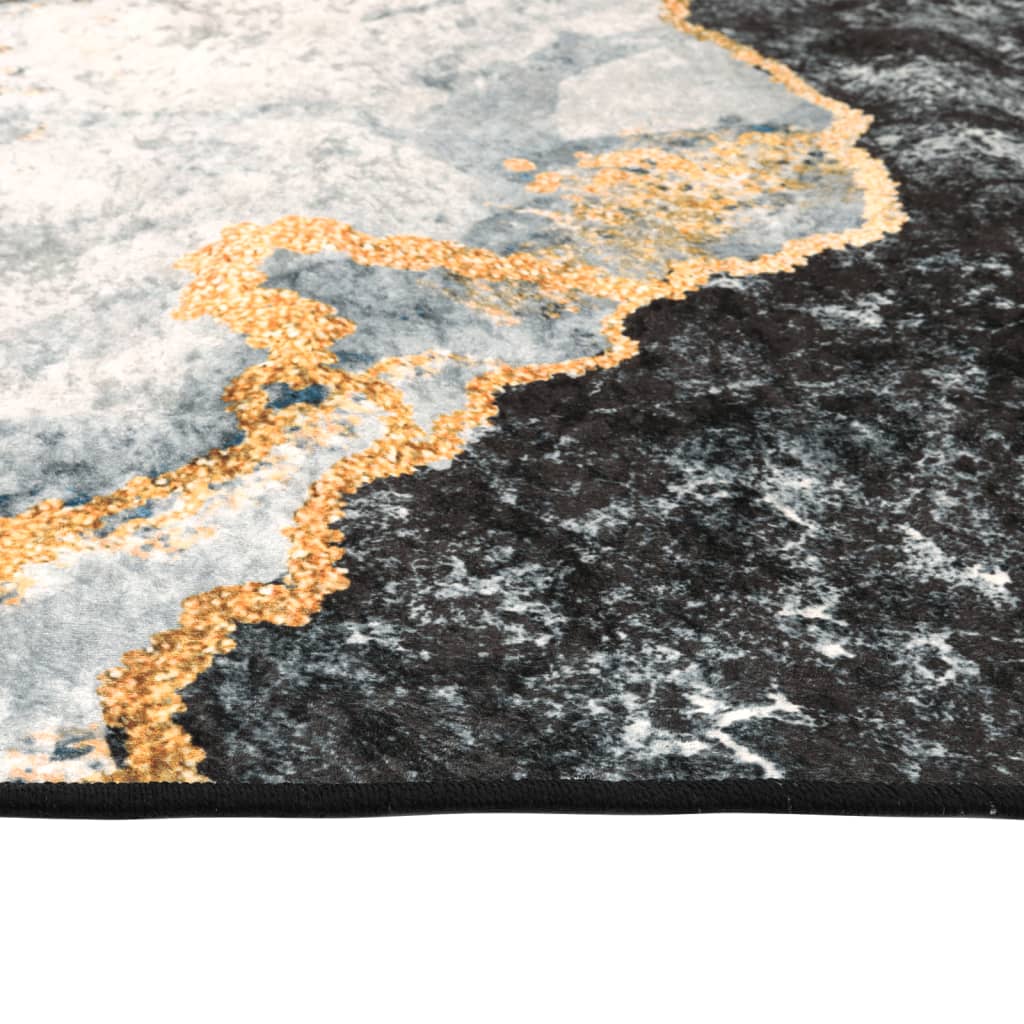 Vloerkleed Wasbaar Anti-Slip Meerkleurig Goud En Wit 80 x 150 cm