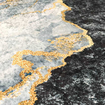 Vloerkleed Wasbaar Anti-Slip Meerkleurig Goud En Wit 190 x 300 cm