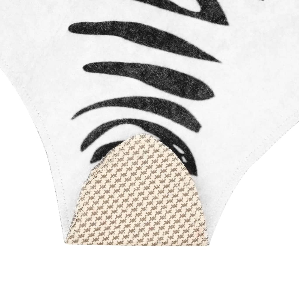 Vloerkleed Zebrapatroon Wasbaar Anti-Slip 120X170 Cm Zwart en wit