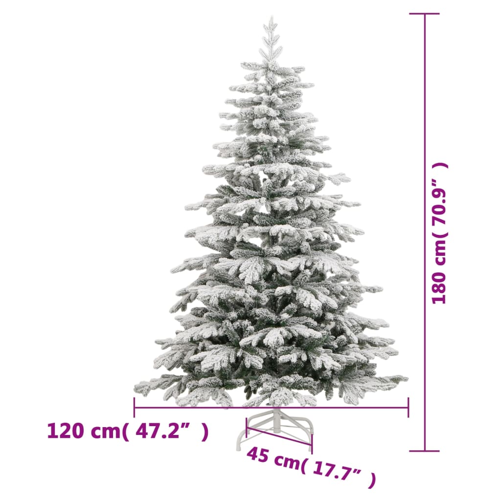 Kunstkerstboom met scharnieren en sneeuw 180 cm