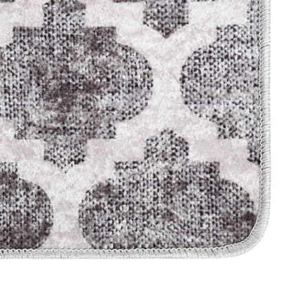 Vloerkleed Wasbaar Anti-Slip Meerkleurig Grijs En Wit 150 x 230 cm