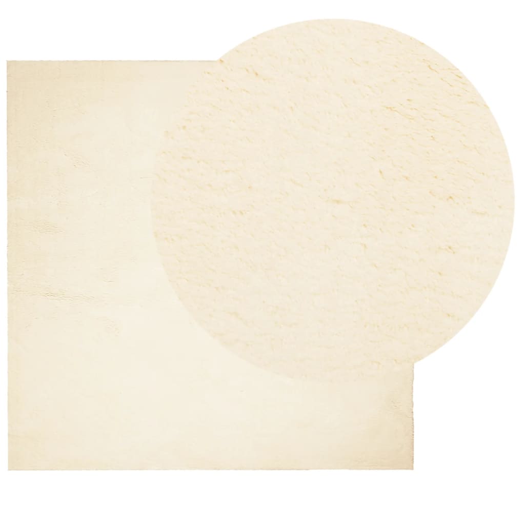 Vloerkleed Huarte Laagpolig Zacht Wasbaar Crème 160 x 160 cm