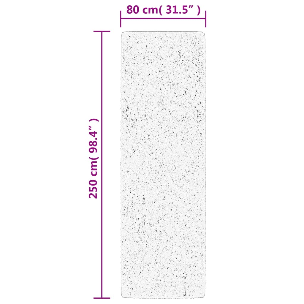 Vloerkleed Huarte Laagpolig Zacht Wasbaar Grijs 80 x 250 cm