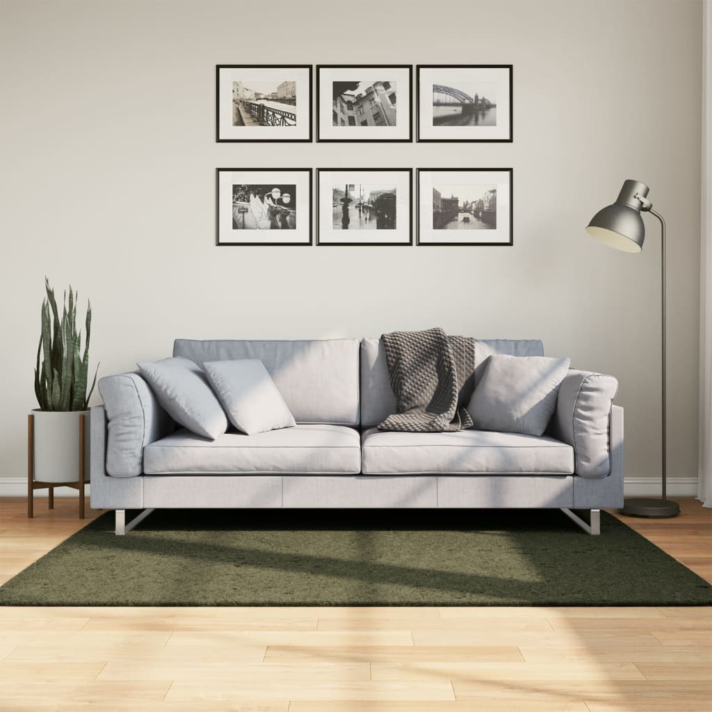 Vloerkleed Huarte Laagpolig Zacht Wasbaar Bos Groen 120 x 170 cm