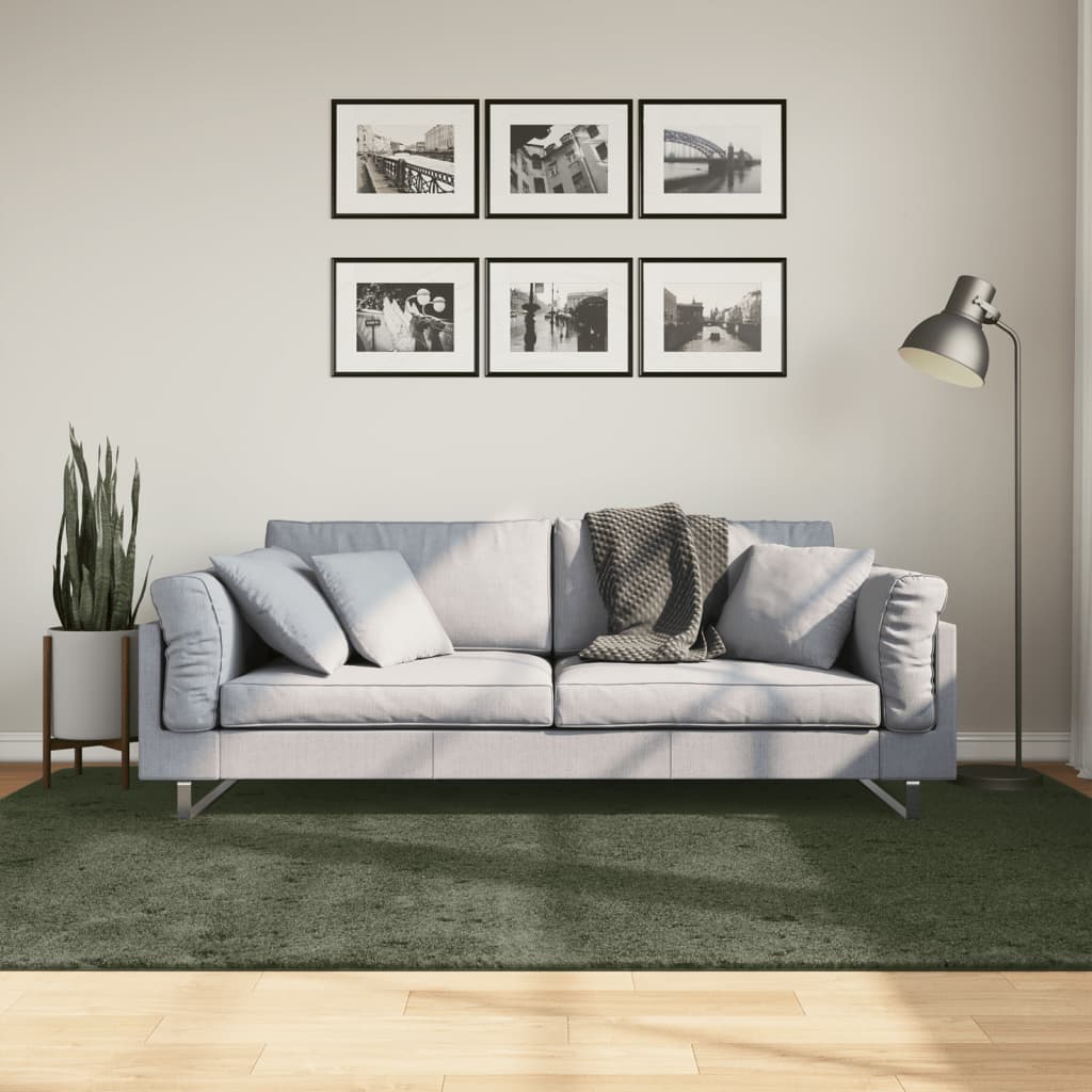 Vloerkleed Huarte Laagpolig Zacht Wasbaar Bos Groen 160 x 230 cm