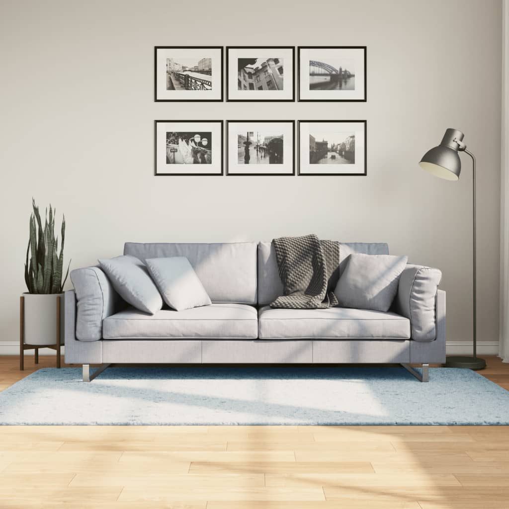 Vloerkleed Huarte Laagpolig Zacht Wasbaar Blauw 100 x 200 cm