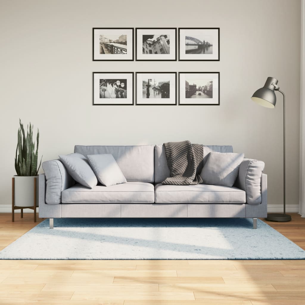 Vloerkleed Huarte Laagpolig Zacht Wasbaar Blauw 120 x 170 cm