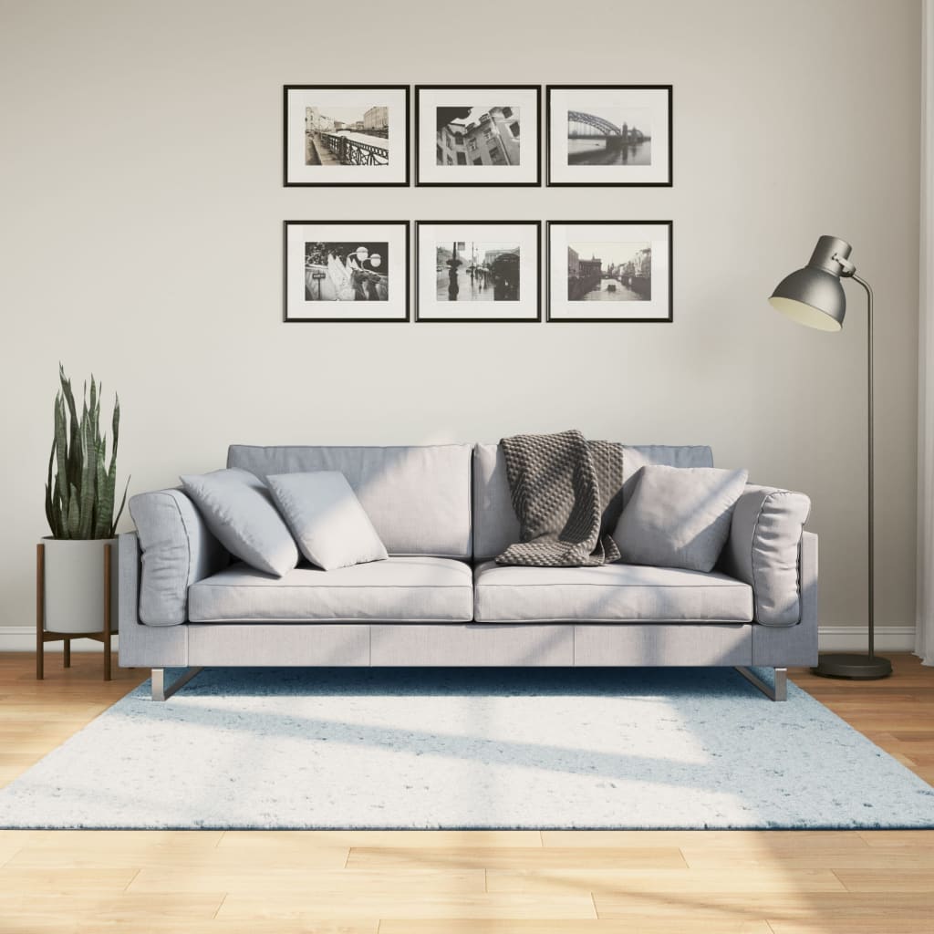 Vloerkleed Huarte Laagpolig Zacht Wasbaar Blauw 160 x 160 cm