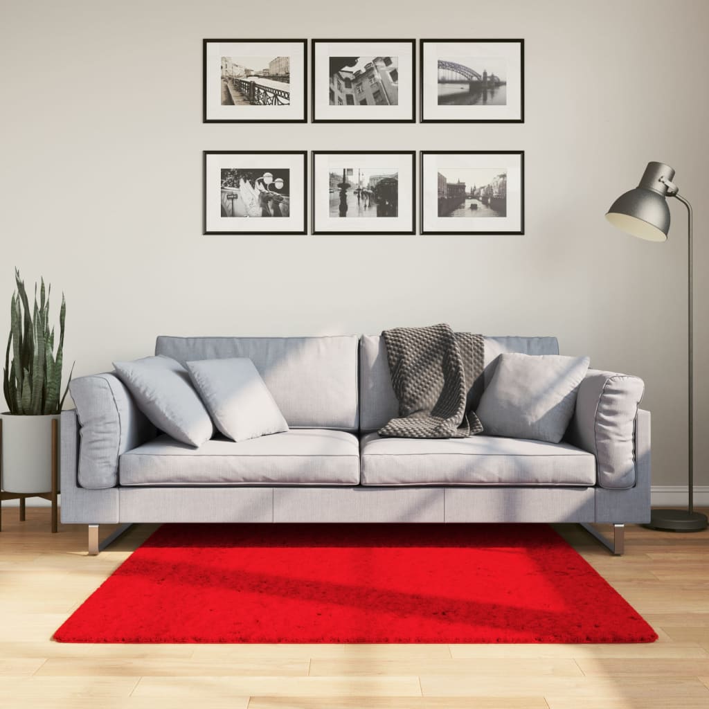 Vloerkleed Huarte Laagpolig Zacht Wasbaar Rood 120 x 120 cm