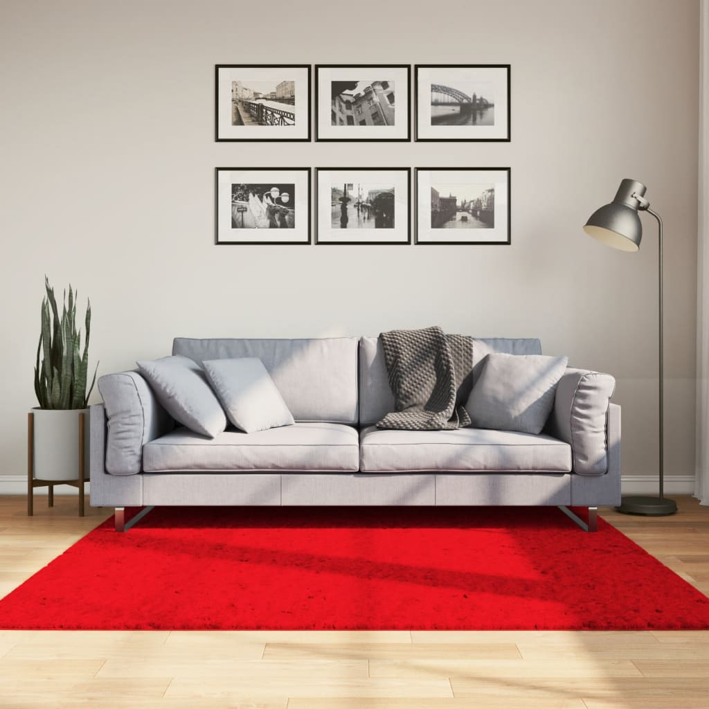 Vloerkleed Huarte Laagpolig Zacht Wasbaar Rood 160 x 160 cm