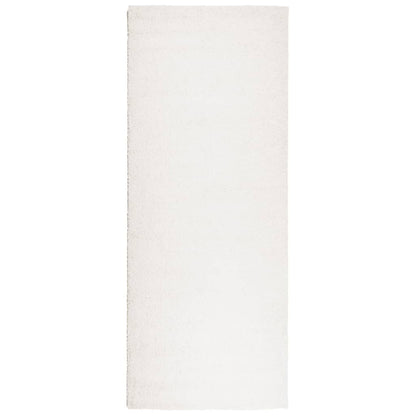Vloerkleed Shaggy Hoogpolig Modern Kleurig Crème 80 x 200 cm