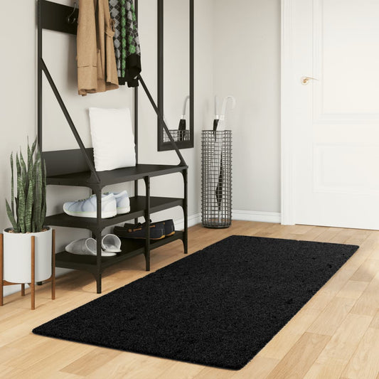 Vloerkleed Pamplona Shaggy Hoogpolig Modern Zwart 80 x 200 cm