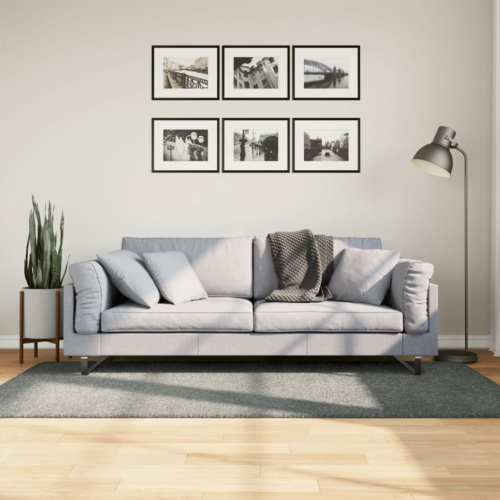 Vloerkleed Shaggy Hoogpolig Modern Groen 100 x 200 cm