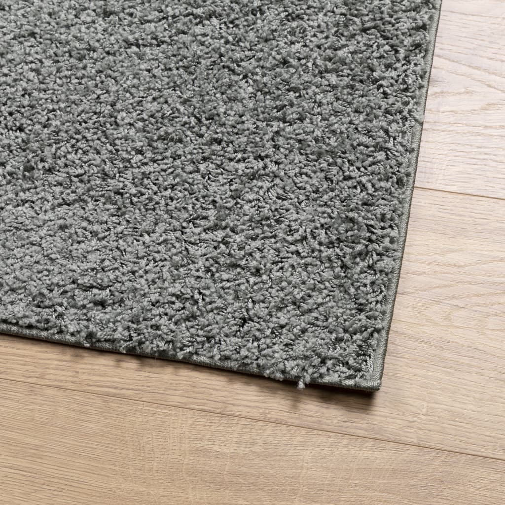 Vloerkleed Shaggy Hoogpolig Modern Groen 120 x 120 cm