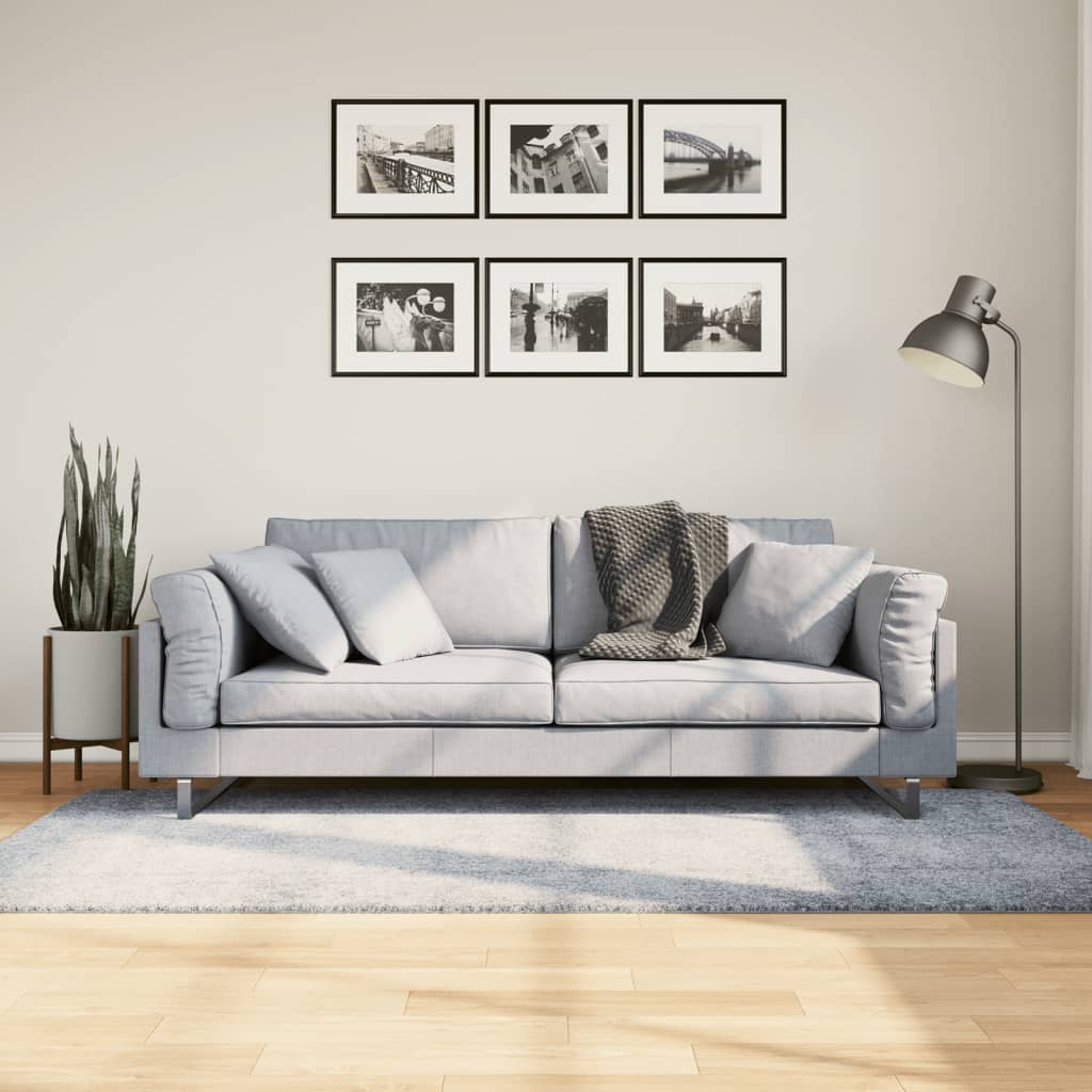 Vloerkleed Shaggy Hoogpolig Modern Blauw 100 x 200 cm