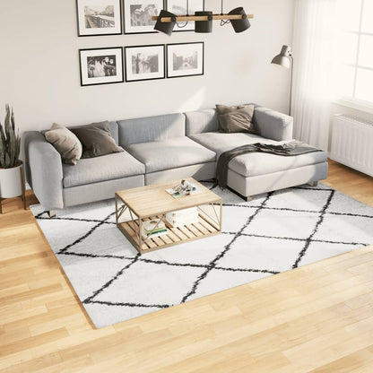 Vloerkleed Pamplona Shaggy Hoogpolig Crème En Zwart Cream And Black 200 x 280 cm