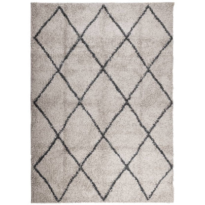 Vloerkleed Pamplona Shaggy Hoogpolig Beige En Antraciet 200 x 280 cm