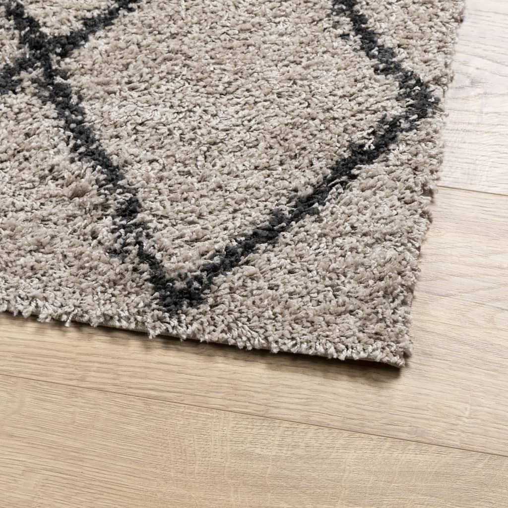 Vloerkleed Pamplona Shaggy Hoogpolig Beige En Antraciet 200 x 280 cm