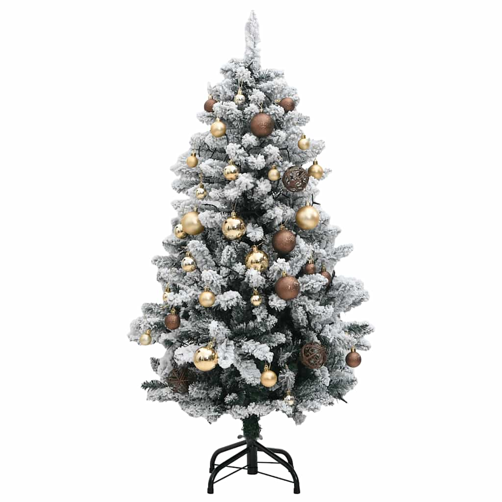 Kunstkerstboom met scharnieren 150 LED's en kerstballen 150 cm