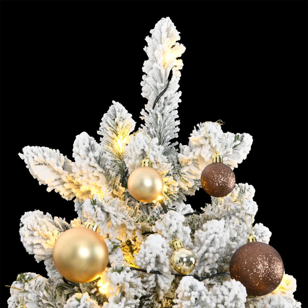 Kunstkerstboom met scharnieren 300 LED's en kerstballen 180 cm