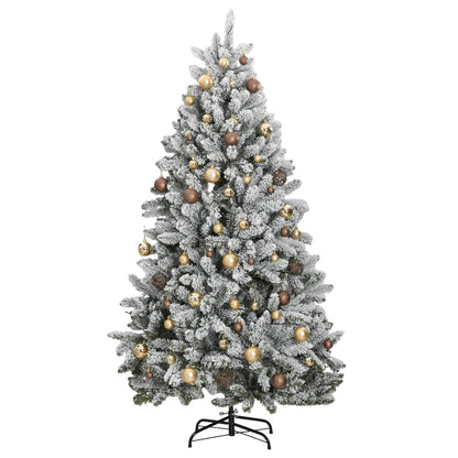 Kunstkerstboom met scharnieren 300 LED's en kerstballen 180 cm