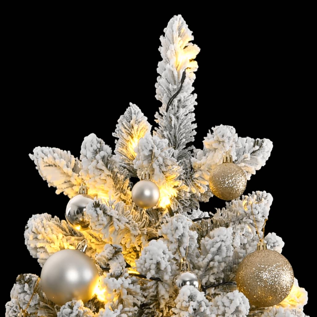 Kunstkerstboom met scharnieren 300 LED's en kerstballen 180 cm