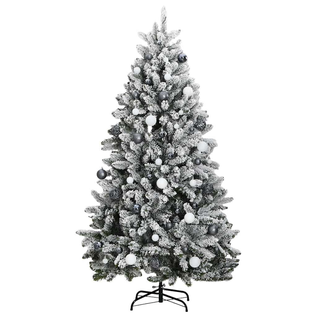 Kunstkerstboom met scharnieren 300 LED's en kerstballen 180 cm