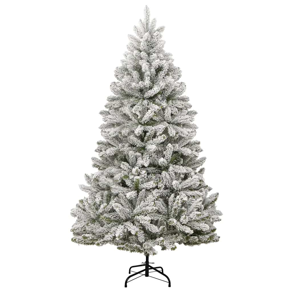 Kunstkerstboom met scharnieren 300 LED's en kerstballen 210 cm