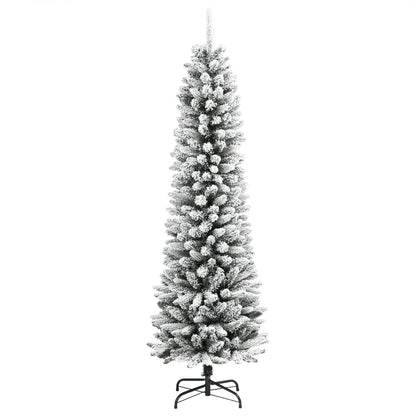 Kunstkerstboom met sneeuw smal 240 cm PVC en PE