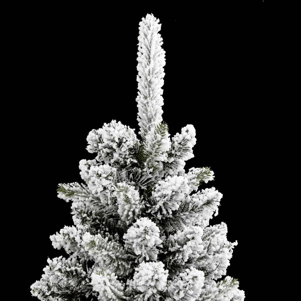 Kunstkerstboom met sneeuw smal 240 cm PVC en PE