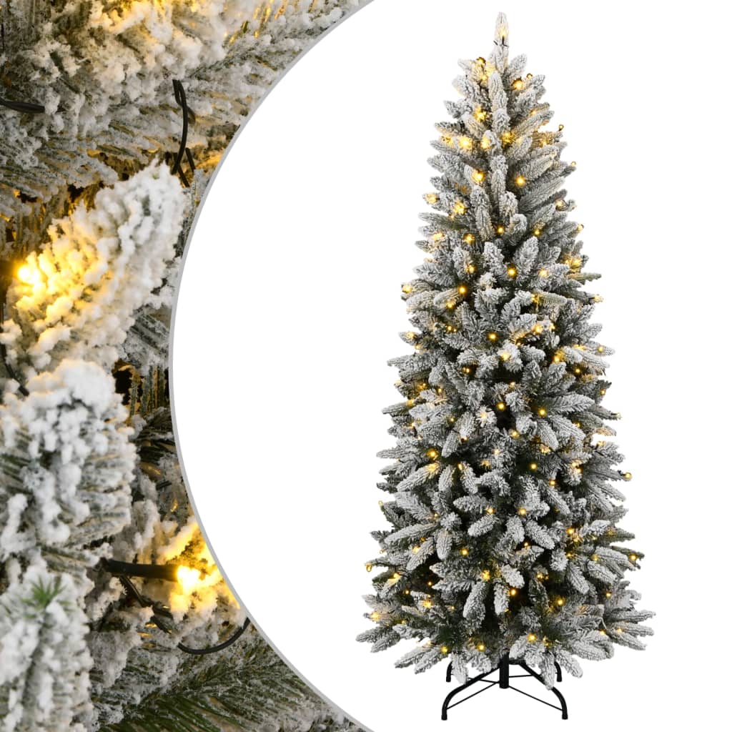 Kunstkerstboom met 300 LED's en sneeuw 210 cm