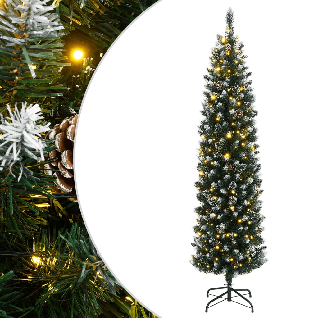 Kunstkerstboom smal met 300 LED's 210 cm