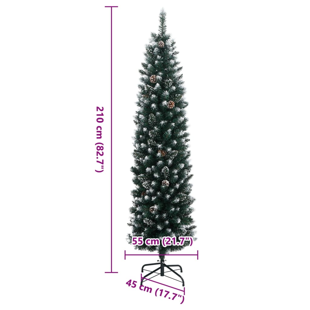 Kunstkerstboom smal met 300 LED's 210 cm